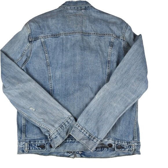 Levi's Light Distressed Wash Denim Trucker Jean Jacket Large - Picture 2 of 11